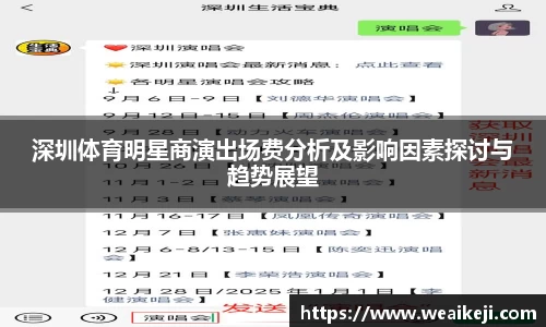 深圳体育明星商演出场费分析及影响因素探讨与趋势展望